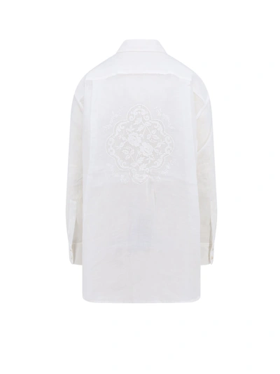 Shop Zimmermann Ramie Shirt With Back Embroidery