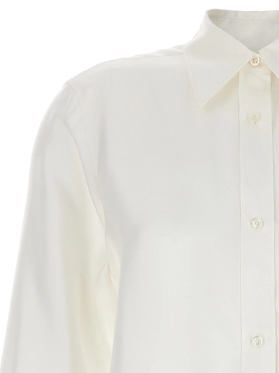 Shop Thom Browne Silk Bow Shirt Shirt, Blouse White