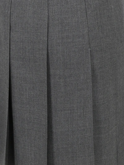 Shop Thom Browne Wool Skirt With Iconic Tricolor Details