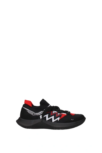 Shop Missoni Sneakers Acbc Fabric Black Red