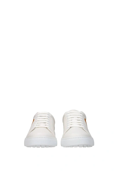 Shop Ferragamo Sneakers Number Leather White Sanddorn