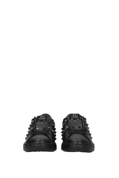 Shop Valentino Sneakers Rockstud Leather Black