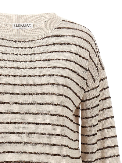 Shop Brunello Cucinelli Striped Sweater Sweater, Cardigans Beige