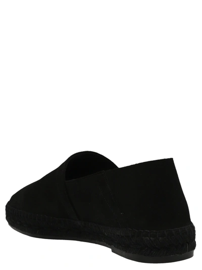 Shop Tom Ford Suede Espadrilles Flat Shoes Black