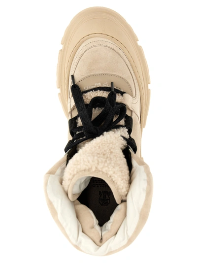 Shop Brunello Cucinelli Suede Fur Boots Boots, Ankle Boots White