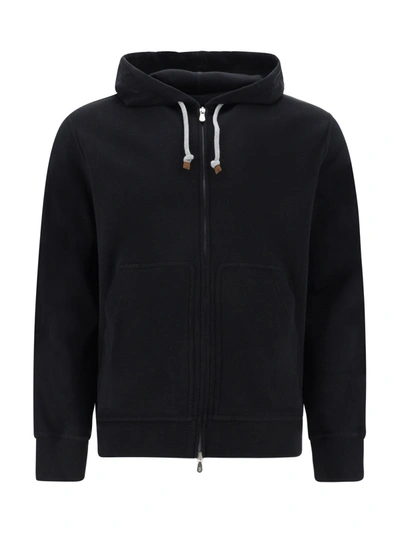 Shop Brunello Cucinelli Cotton Sweatshirt With Hood