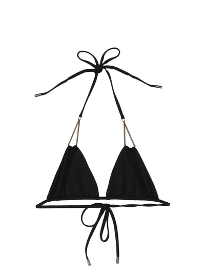 Shop Saint Laurent Triangle Bikini Top Beachwear Black