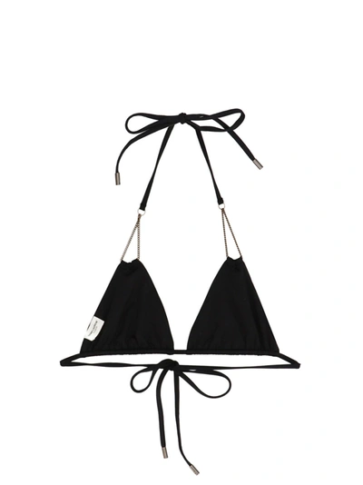 Shop Saint Laurent Triangle Bikini Top Beachwear Black