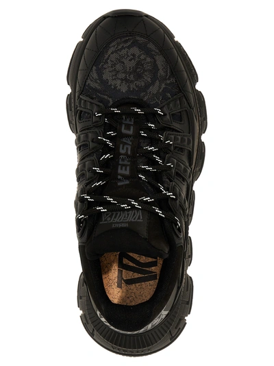 Shop Versace Trigreca Loafers Black