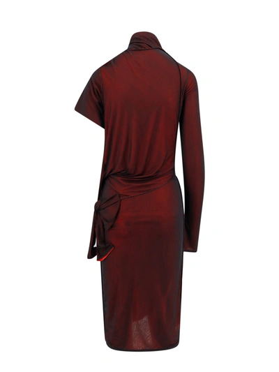 Shop Maison Margiela Viscose Dress With Asymmetric Sleeves