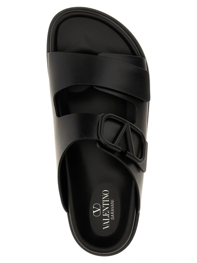 Shop Valentino Vlogo Signature Sandals Black