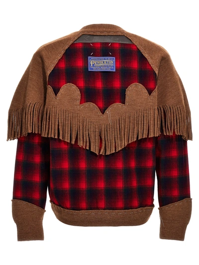 Shop Maison Margiela Western Patchwork Sweater, Cardigans Multicolor