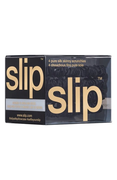 Shop Slip 4-pack Skinny Silk Scrunchies