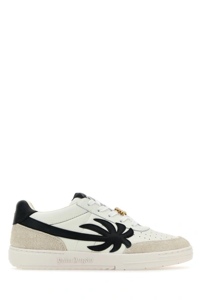 Shop Palm Angels Sneakers In Whiteblac
