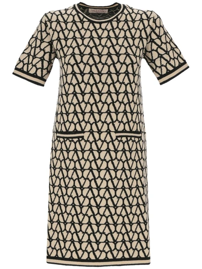 Shop Valentino Pap Dresses In Beige