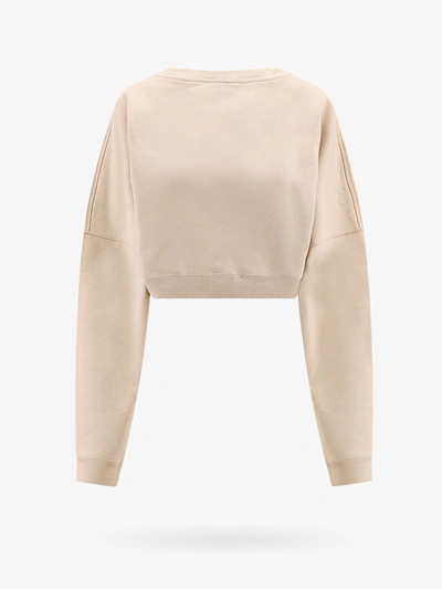 Shop Saint Laurent Woman Sweatshirt Woman Beige Leggings In Cream