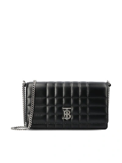 Shop Burberry Handbags In Black/palladium