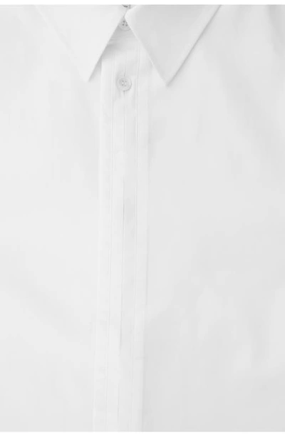 Shop Cos Regular Fit Pleated Placket Solid Button-up Shirt In White Light