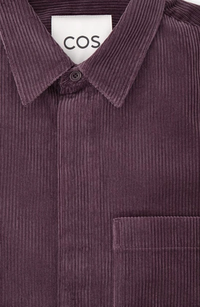 Shop Cos Corduroy Utility Overshirt In Lilac Purple Dark