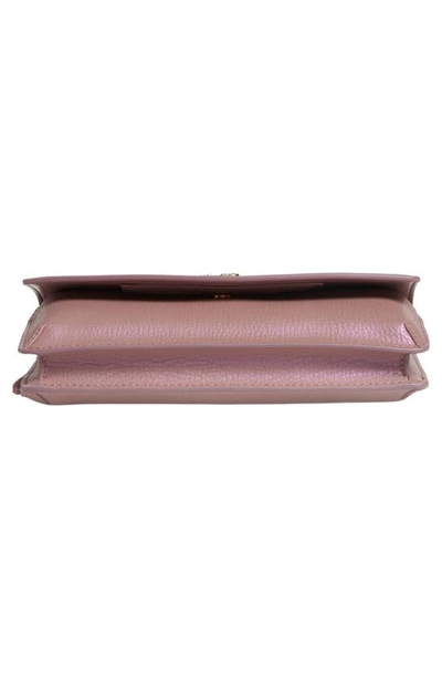 Shop Tumi Leather Crossbody Wallet In Pearl Pink