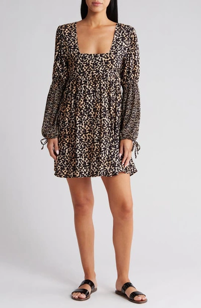 Shop Maaji Jaguar Dots Mariah Cover Up Dress In Brown