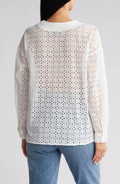 Shop Vici Collection Prisca Cotton Eyelet Cover-up Top In White