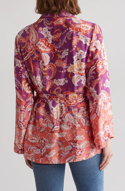 Shop Vici Collection Merryn Satin Cover-up Wrap In Plum
