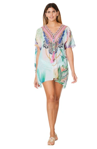 Ranee's Tropical Paradise Short Kaftan In Multi