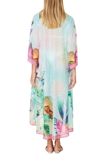 Shop Ranee's Tropical Paradise Duster In Blue Multi