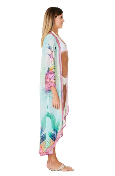 Shop Ranee's Tropical Paradise Duster In Blue Multi