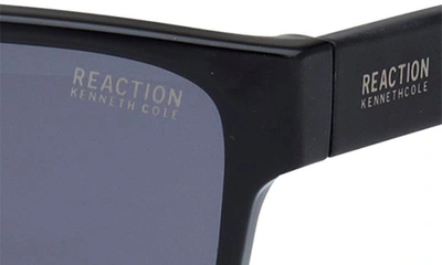Shop Kenneth Cole 58mm Rectangular Sunglasses In Shiny Black / Smoke