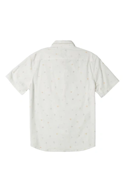 Shop Quiksilver Heat Wave Short Sleeve Button-up Shirt In Snow White