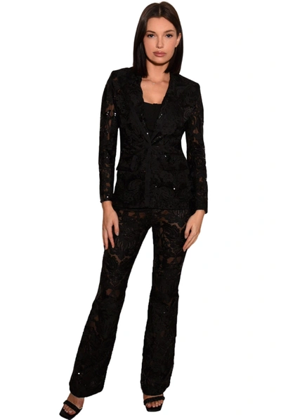 Shop Akalia Sara Exquisite Black Lace Floral Pant