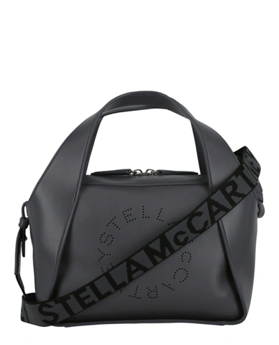 Shop Stella Mccartney Logo Line Crossbody Bag In Black