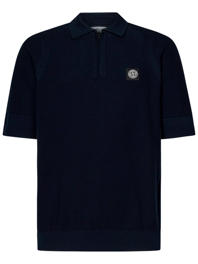 Shop Stone Island Polo Shirt In Blu