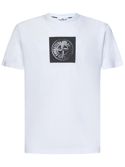 Shop Stone Island T-shirt In Bianco