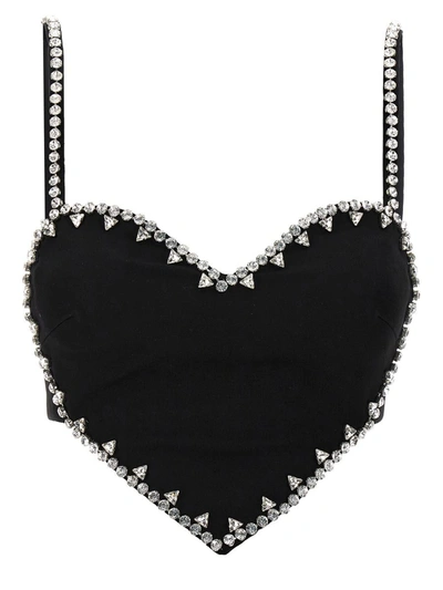 Shop Area 'crystal Trim Heart' Top In Black