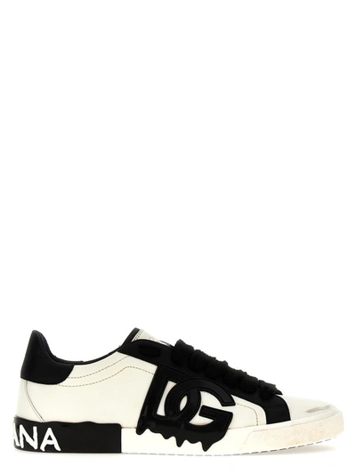 Shop Dolce & Gabbana 'portofino Vintage' Sneakers In White/black