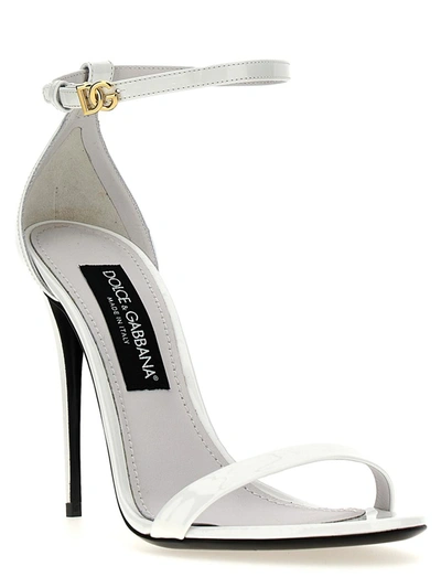 Shop Dolce & Gabbana Patent Sandals In White