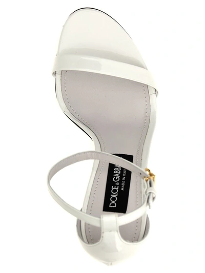 Shop Dolce & Gabbana Patent Sandals In White