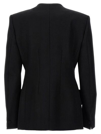 Shop Givenchy Shaped Blazer In Black