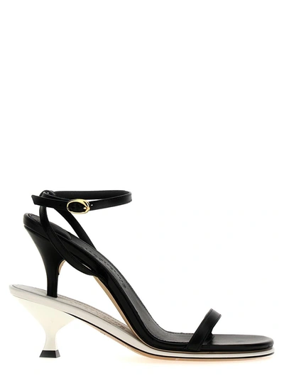 Shop Jacquemus 'les Doubles Sandales' Sandals In White/black