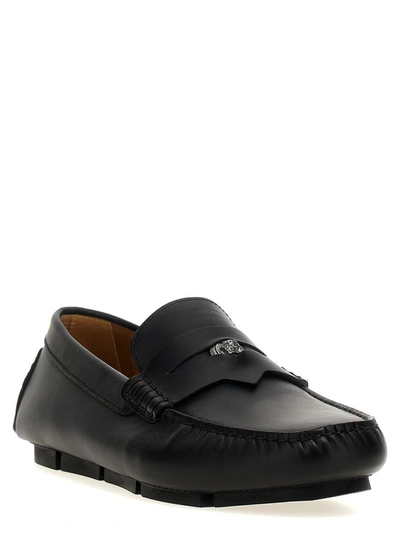 Shop Versace 'medusa Biggie' Loafers In Black