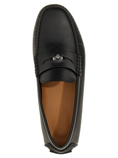 Shop Versace 'medusa Biggie' Loafers In Black
