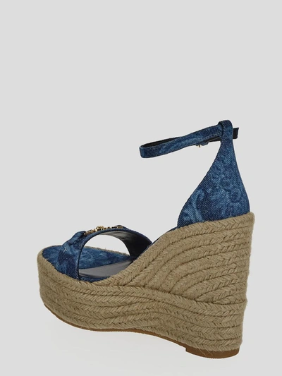 Shop Versace Sandals In Bluoro
