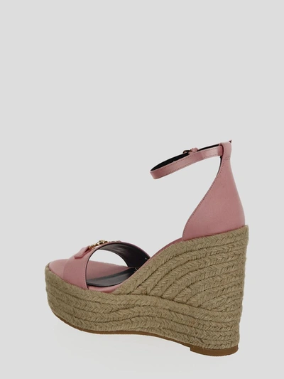 Shop Versace Sandals In Roseoro