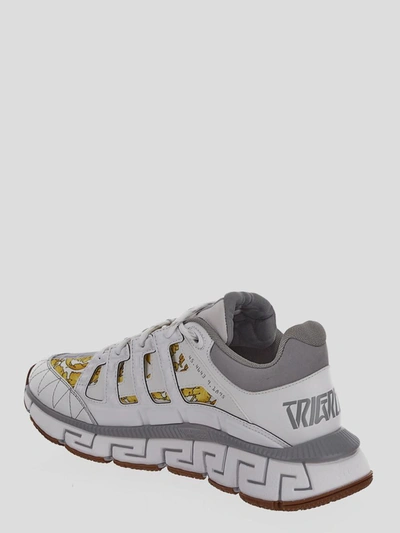Shop Versace Sneakers In Biancogrigiooro