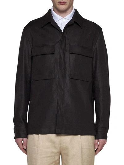 Shop Zegna Shirts In Brown