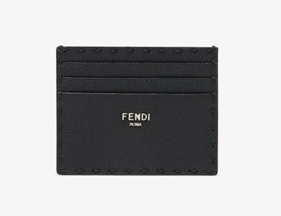 Shop Fendi Selleria Card Holder In Black