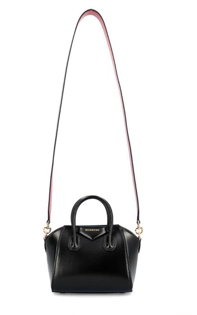 Shop Givenchy "antigona Toy" Shoulder Bag In Leather In Black